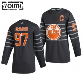 Camisola Edmonton Oilers Connor McDavid 97 Cinza Adidas 2020 NHL All-Star Authentic - Criança